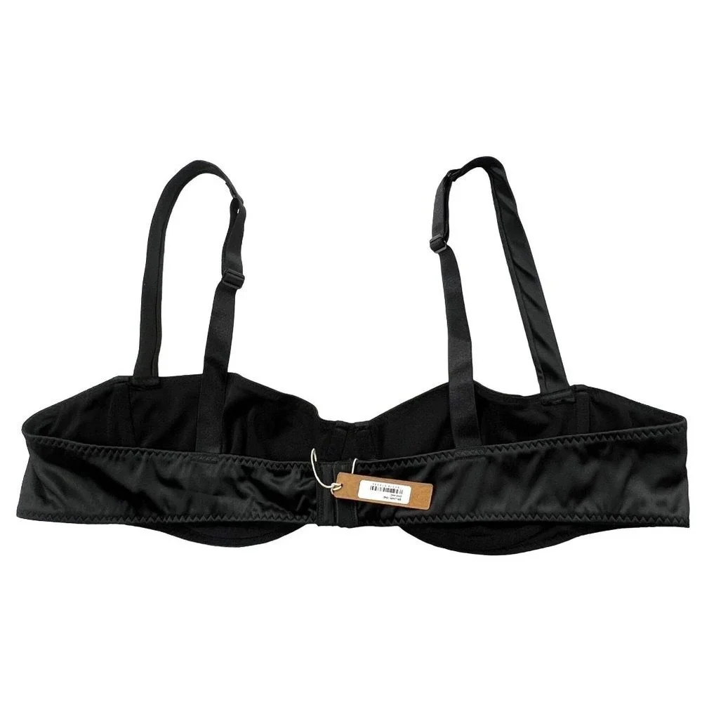 SKIMS Woven‎ Shine Underwire Bra 44C Onyx - Picture 4 of 12